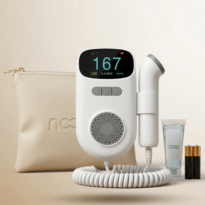nooliva doppler  with digital display on a beige background